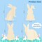 12-Piece Easter Wooden Bunny Cutouts – DIY Paintable Rabbit Signs for Spring Table & Tiered Tray Decor (4 Styles)